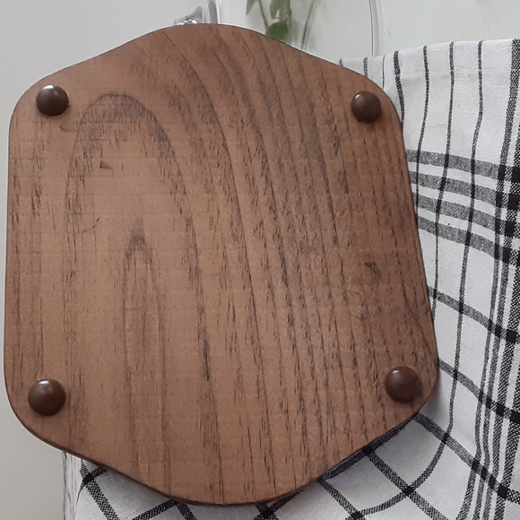 M. Kamenstein Wheat Bread Plate Wood Base Glass Cloche Dome Charcuterie Board - Picture 9 of 16